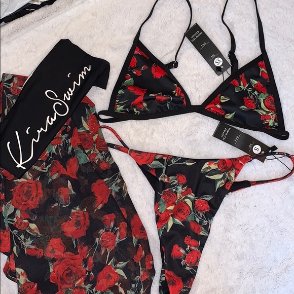 Kira Swim Rose bikini set with wrap - Picture 1 of 4
